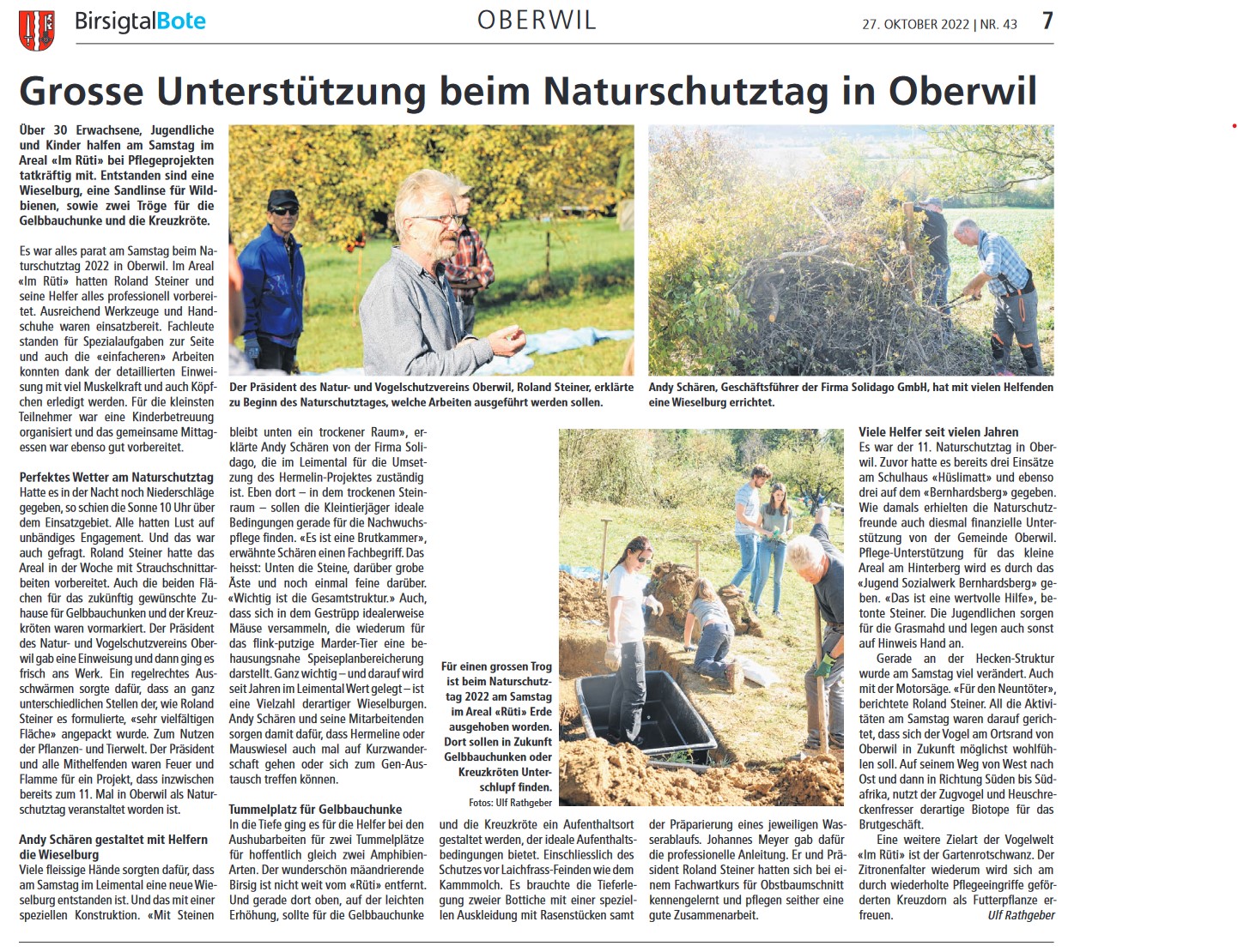 BiBo-Artikel zum Naturschutztag 2022