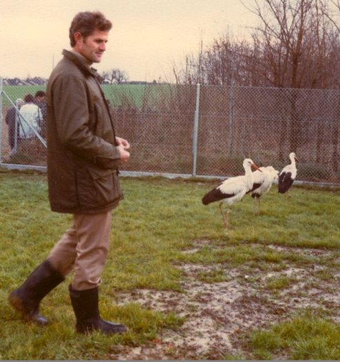 Ernst in seinen Jungen Jahren in der Storchen aufzuchtstation